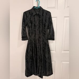 Black and Gray Patterned Dress